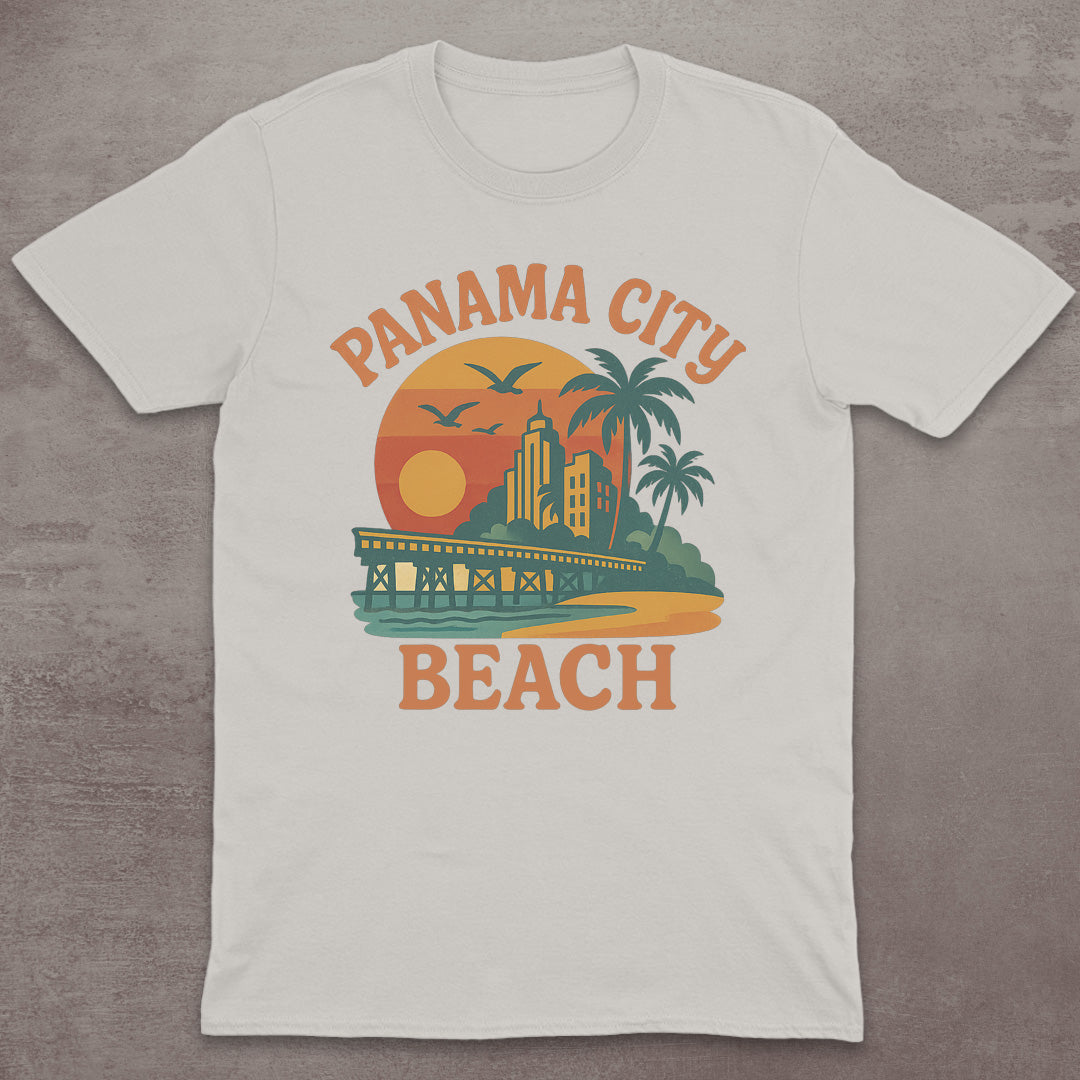 Panama City Beach Retro Sunset T-Shirt