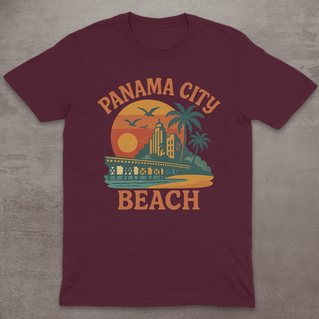 Panama City Beach Retro Sunset T-Shirt