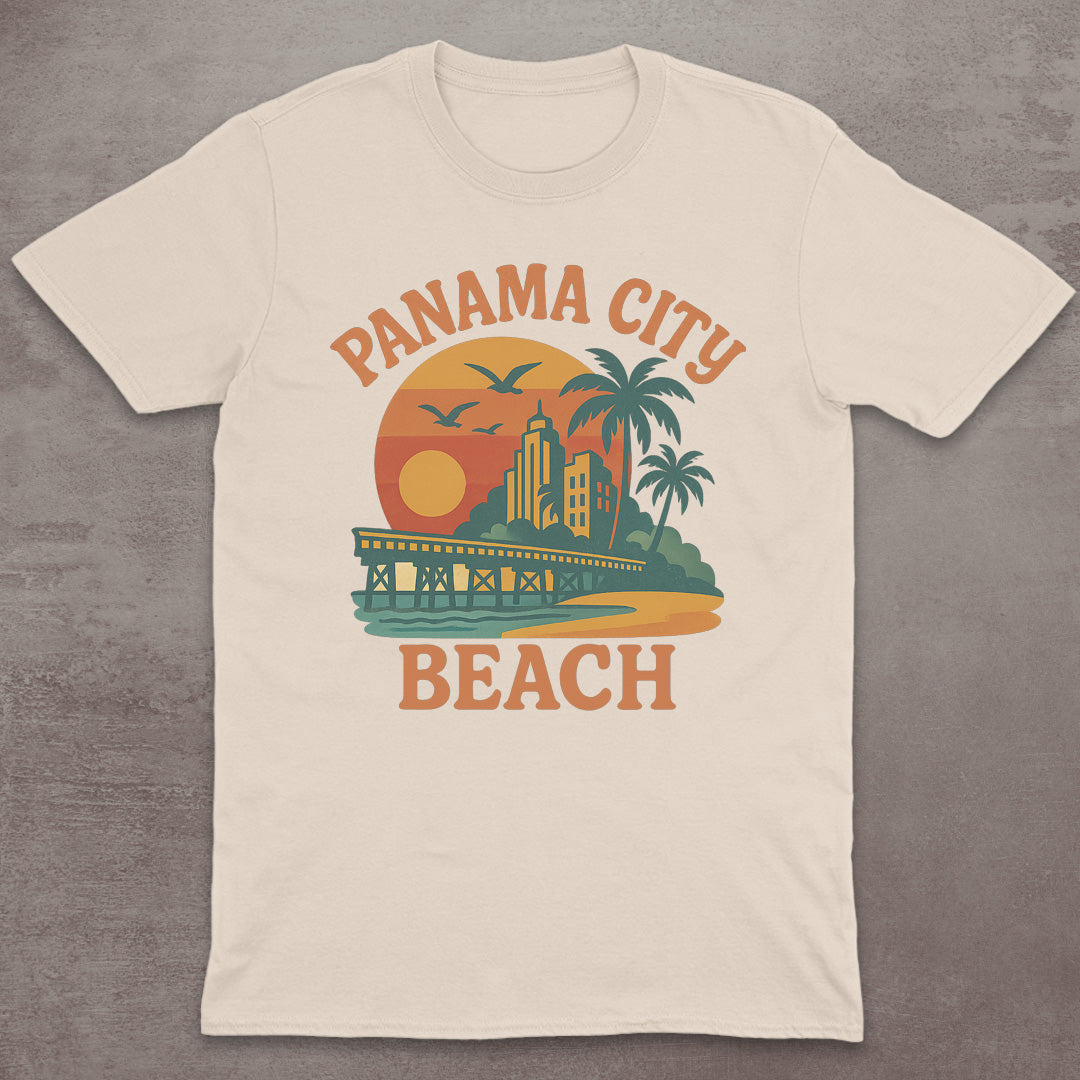 Panama City Beach Retro Sunset T-Shirt