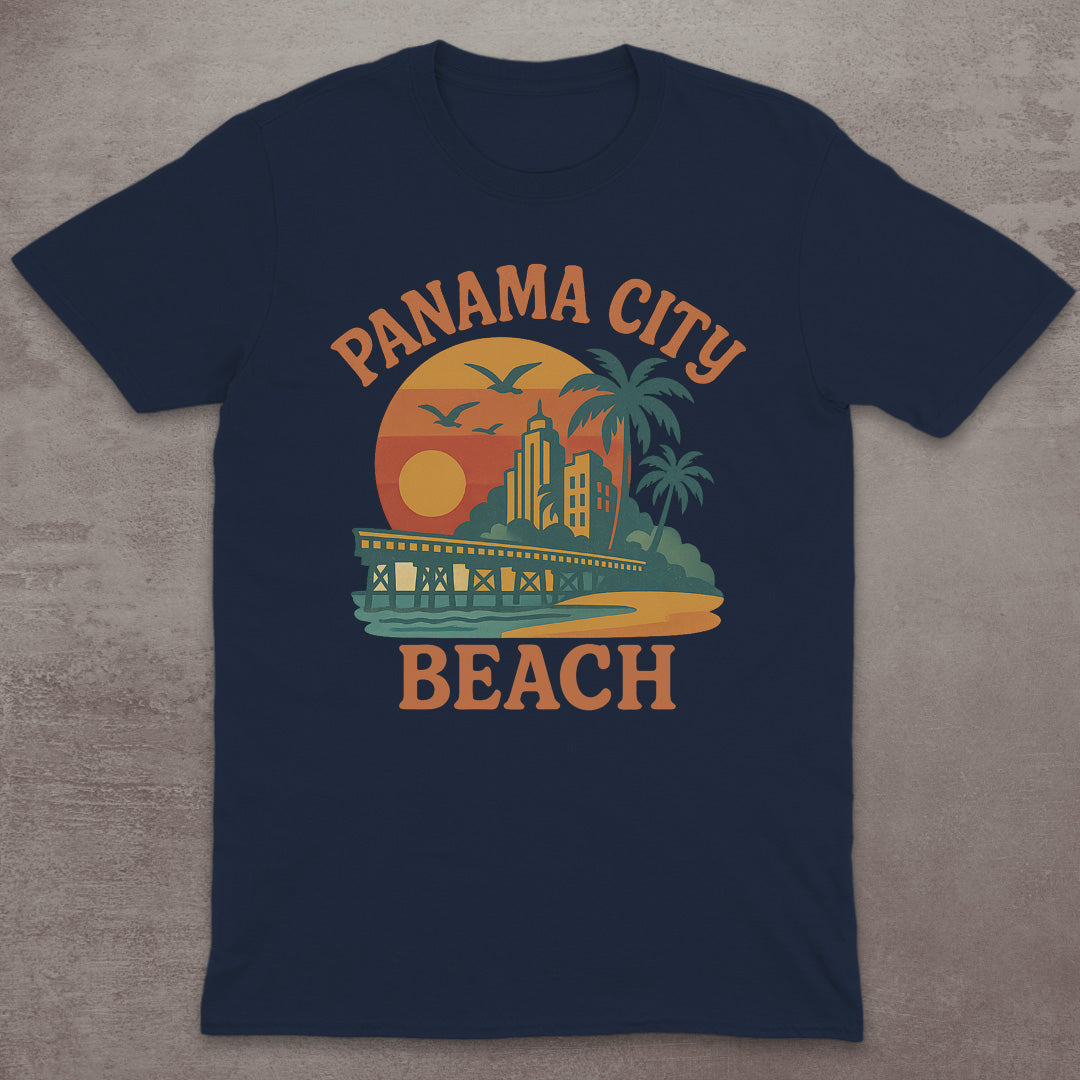 Panama City Beach Retro Sunset T-Shirt