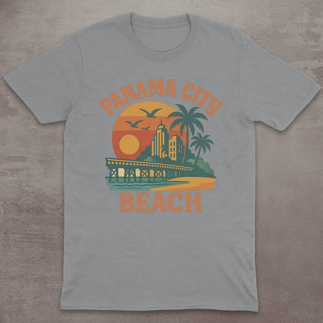Panama City Beach Retro Sunset T-Shirt