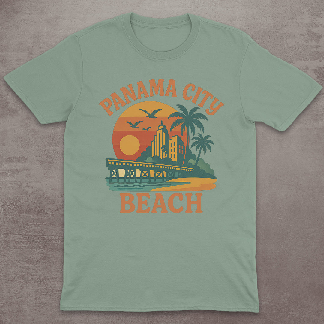 Panama City Beach Retro Sunset T-Shirt