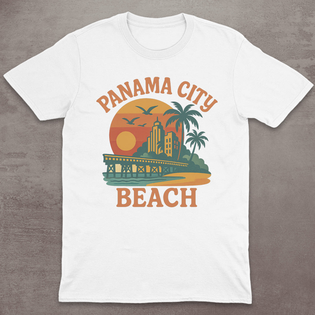 Panama City Beach Retro Sunset T-Shirt