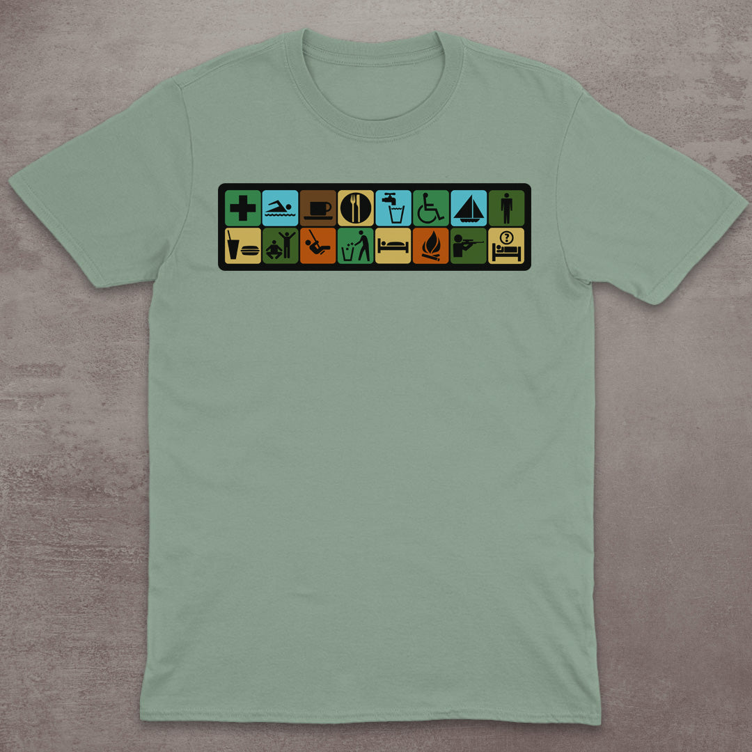 Retro Camping Icons T-Shirt