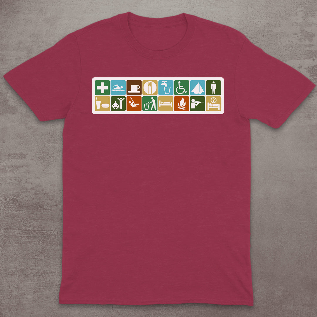 Retro Camping Icons T-Shirt