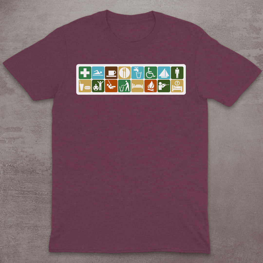 Retro Camping Icons T-Shirt