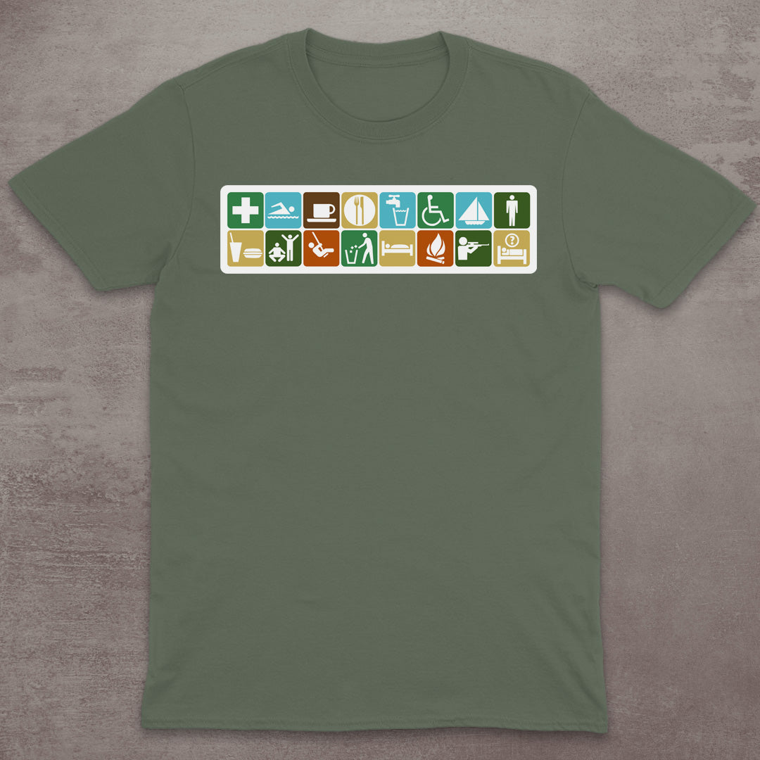 Retro Camping Icons T-Shirt