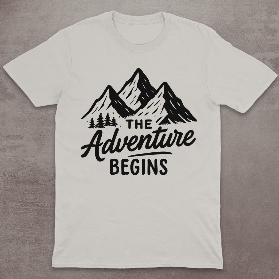 The Adventure Begins Mountain T-Shirt