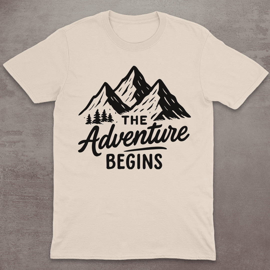 The Adventure Begins Mountain T-Shirt
