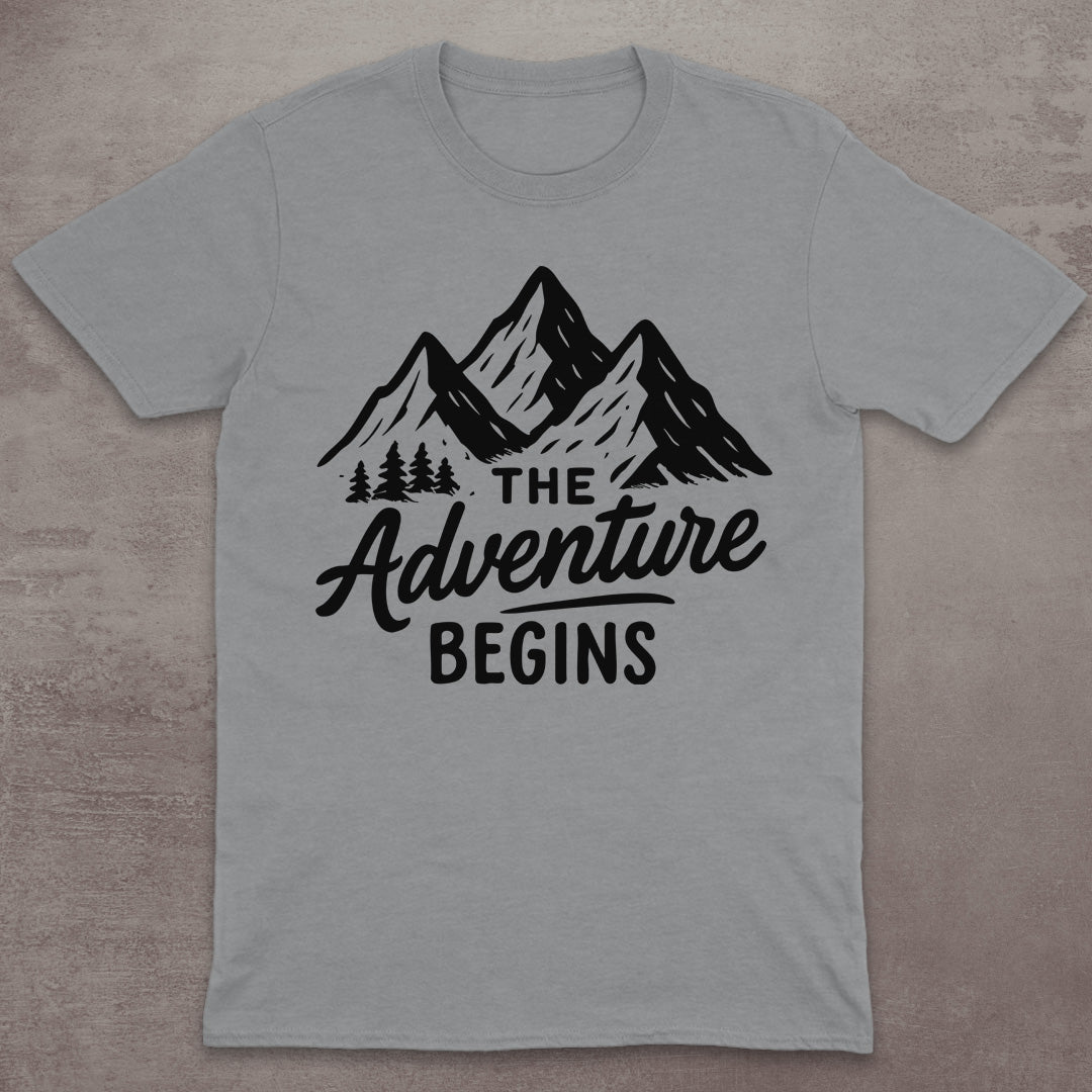 The Adventure Begins Mountain T-Shirt