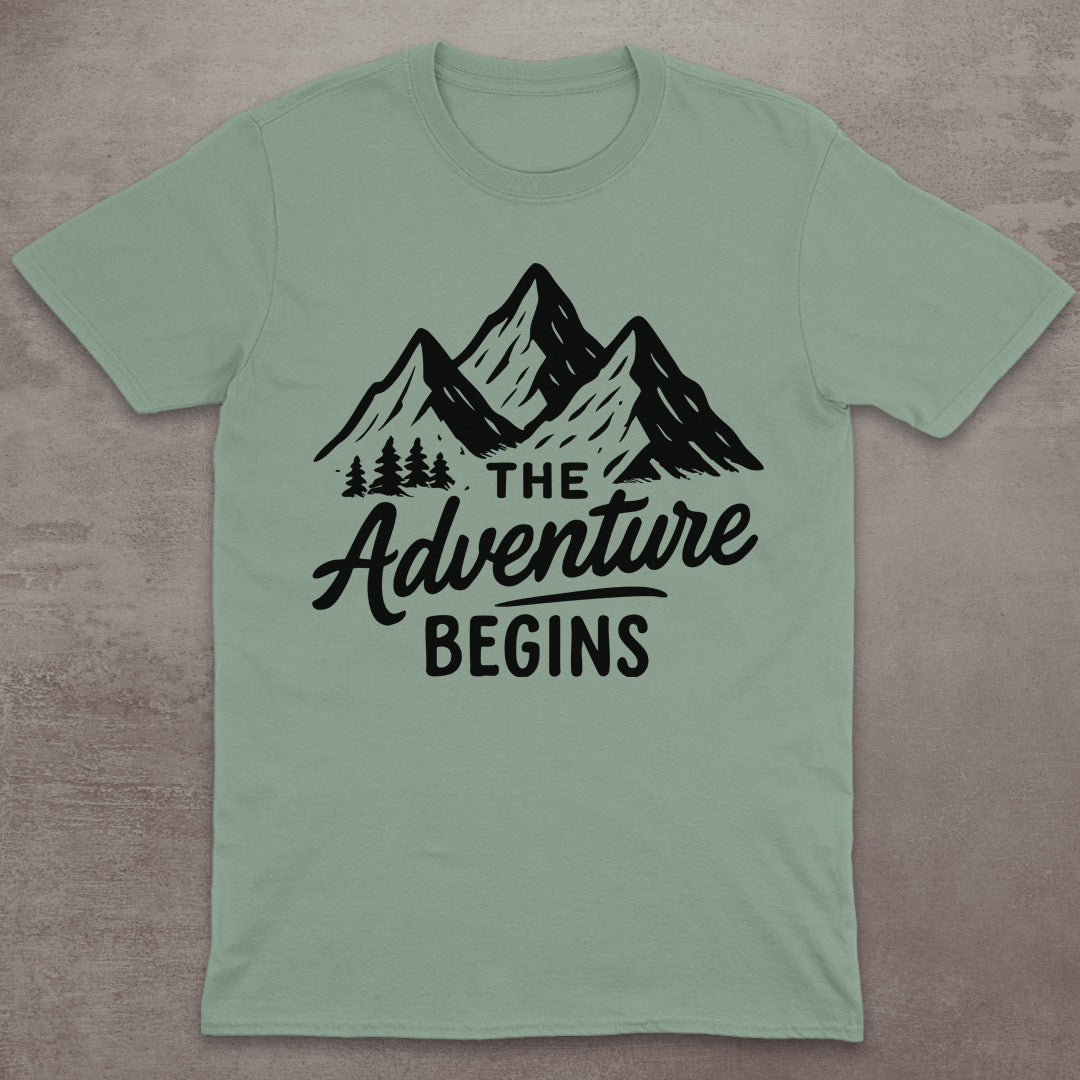 The Adventure Begins Mountain T-Shirt