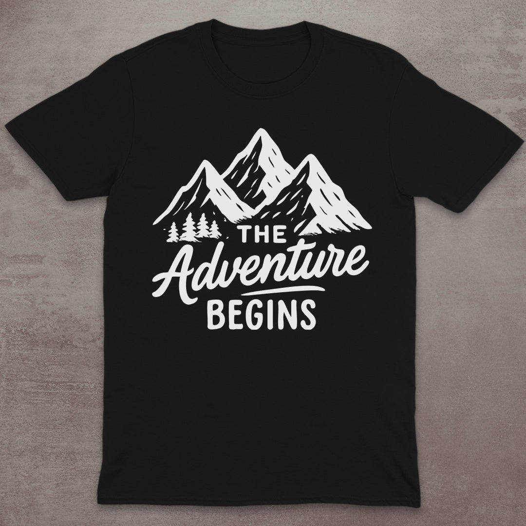 The Adventure Begins Mountain T-Shirt