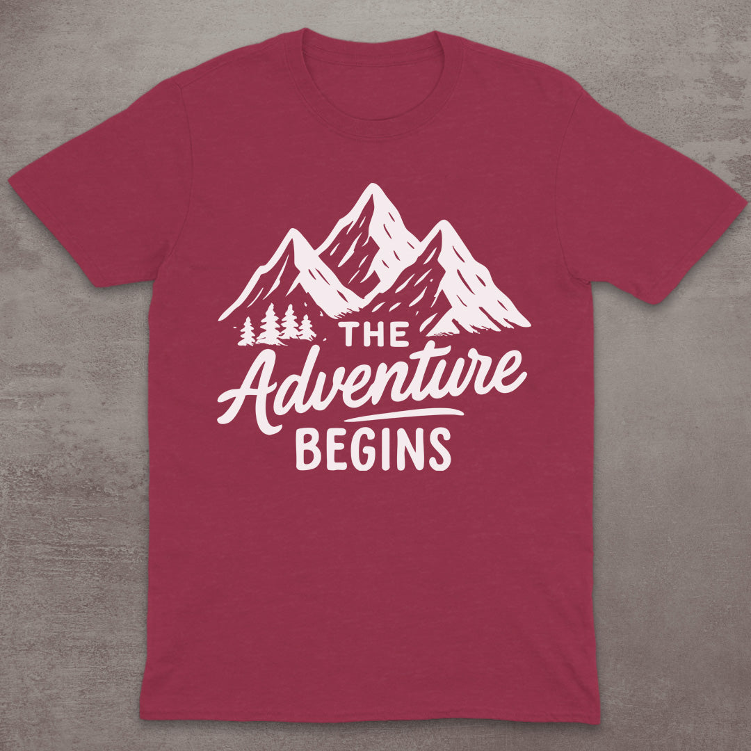 The Adventure Begins Mountain T-Shirt