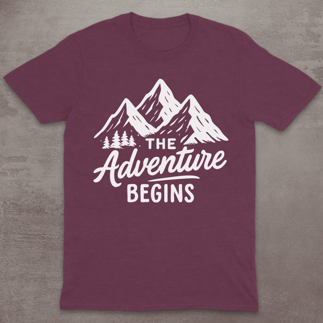 The Adventure Begins Mountain T-Shirt