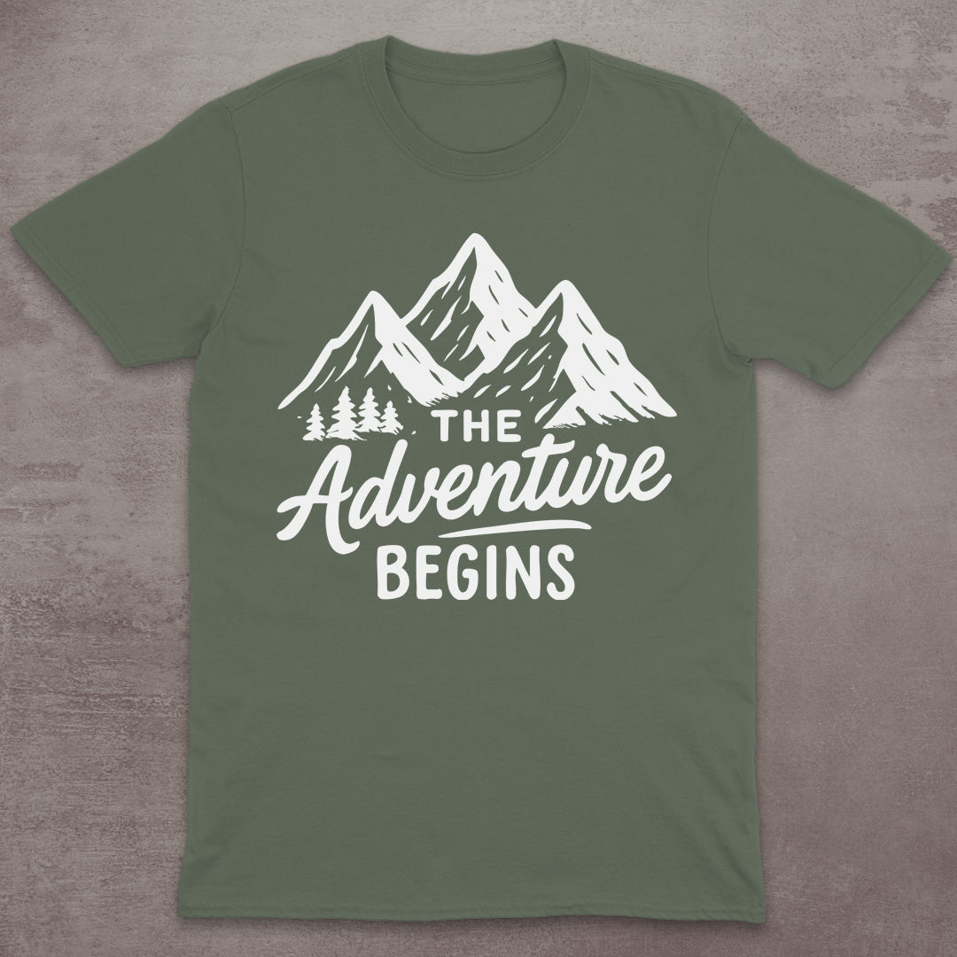 The Adventure Begins Mountain T-Shirt