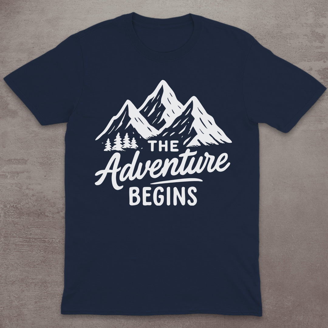 The Adventure Begins Mountain T-Shirt