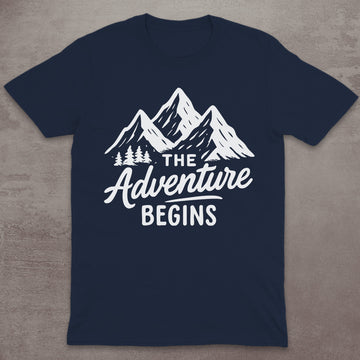 The Adventure Begins Mountain T-Shirt