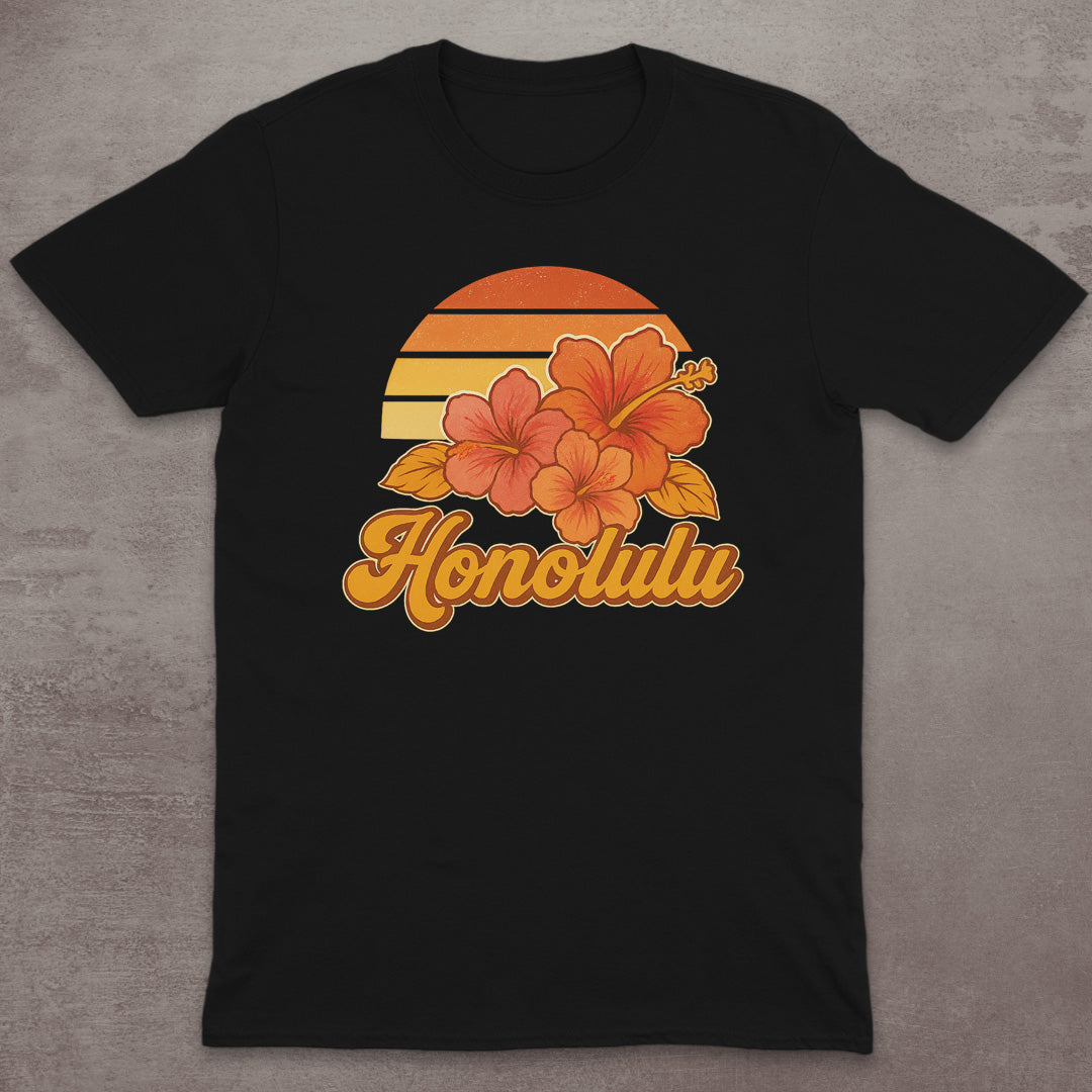 Honolulu Hibiscus Sunset T-Shirt