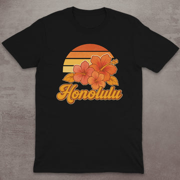 Honolulu Hibiscus Sunset T-Shirt