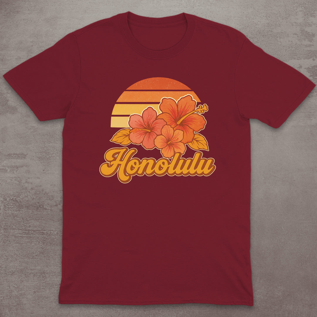 Honolulu Hibiscus Sunset T-Shirt