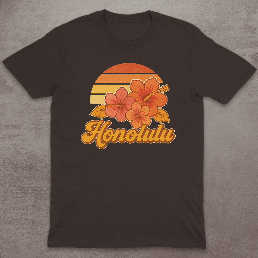 Honolulu Hibiscus Sunset T-Shirt