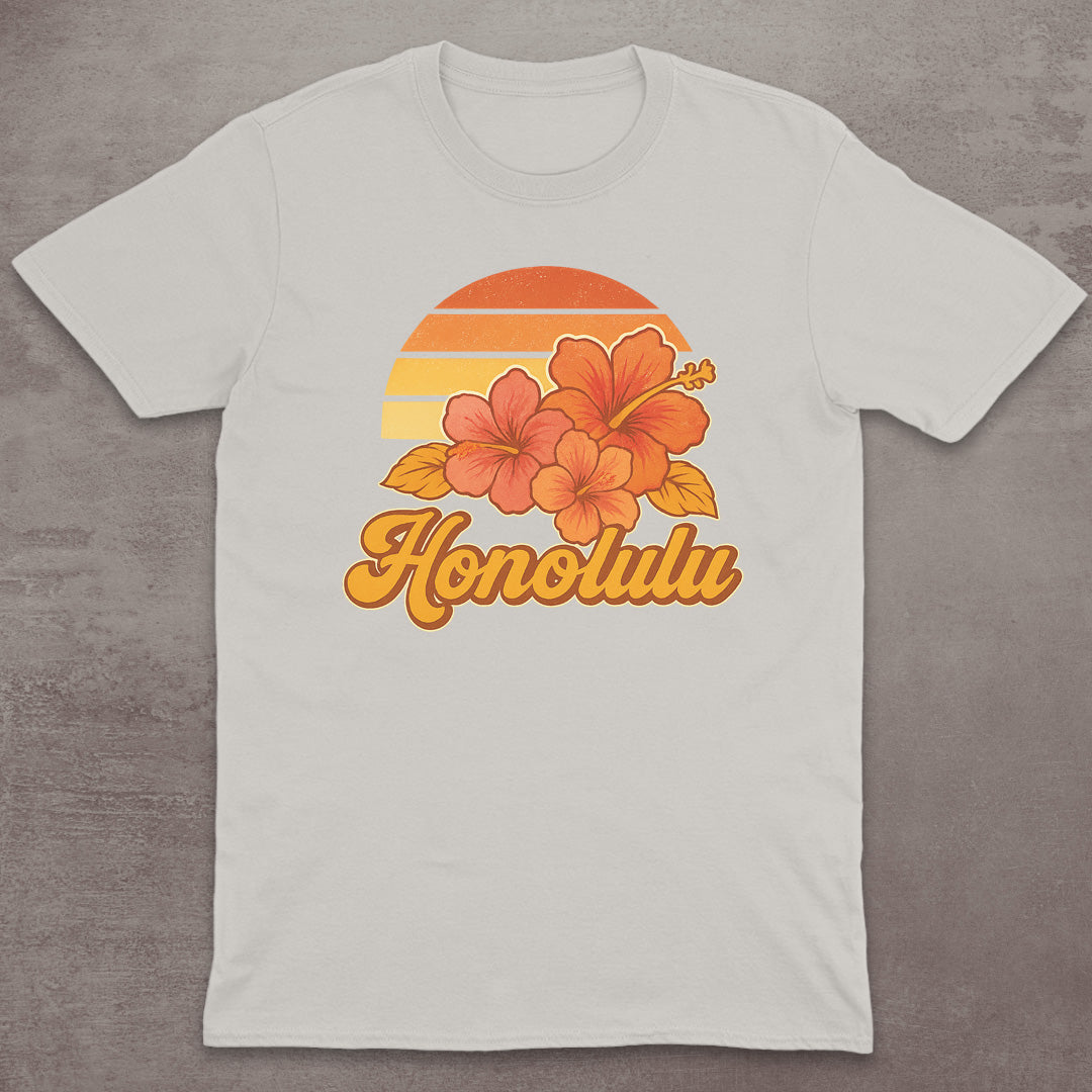 Honolulu Hibiscus Sunset T-Shirt