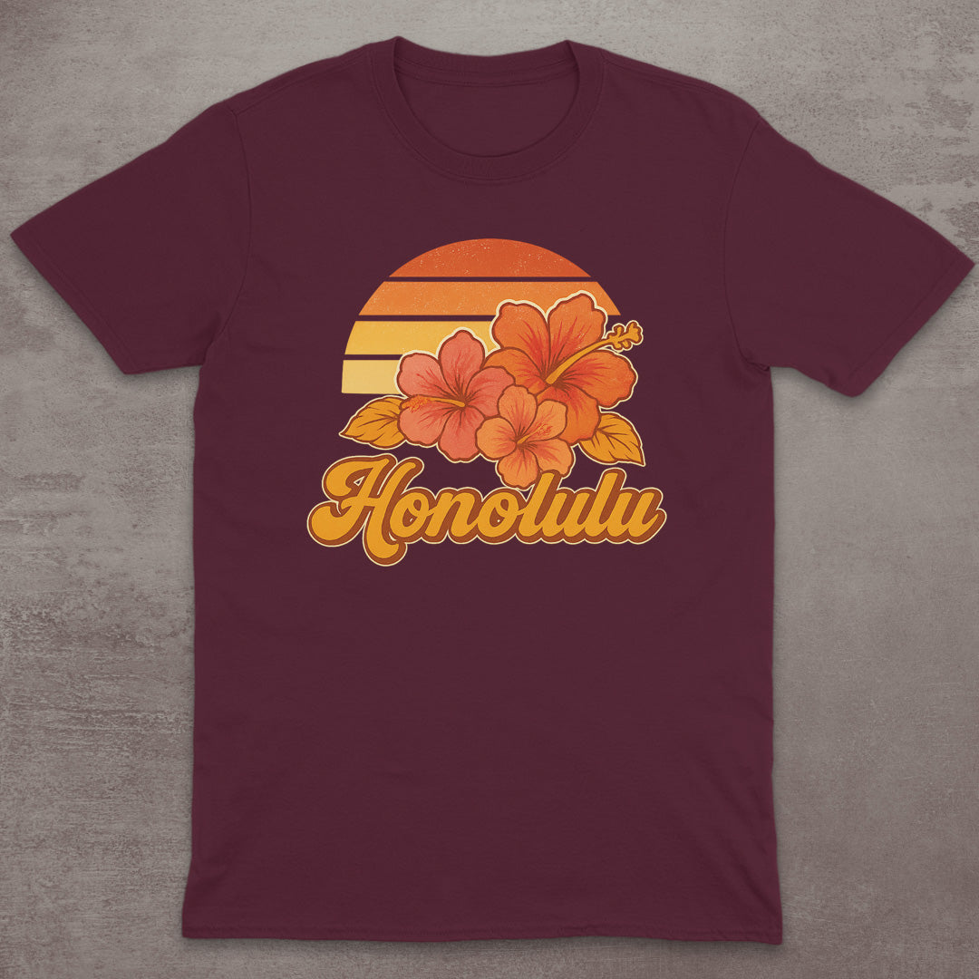 Honolulu Hibiscus Sunset T-Shirt