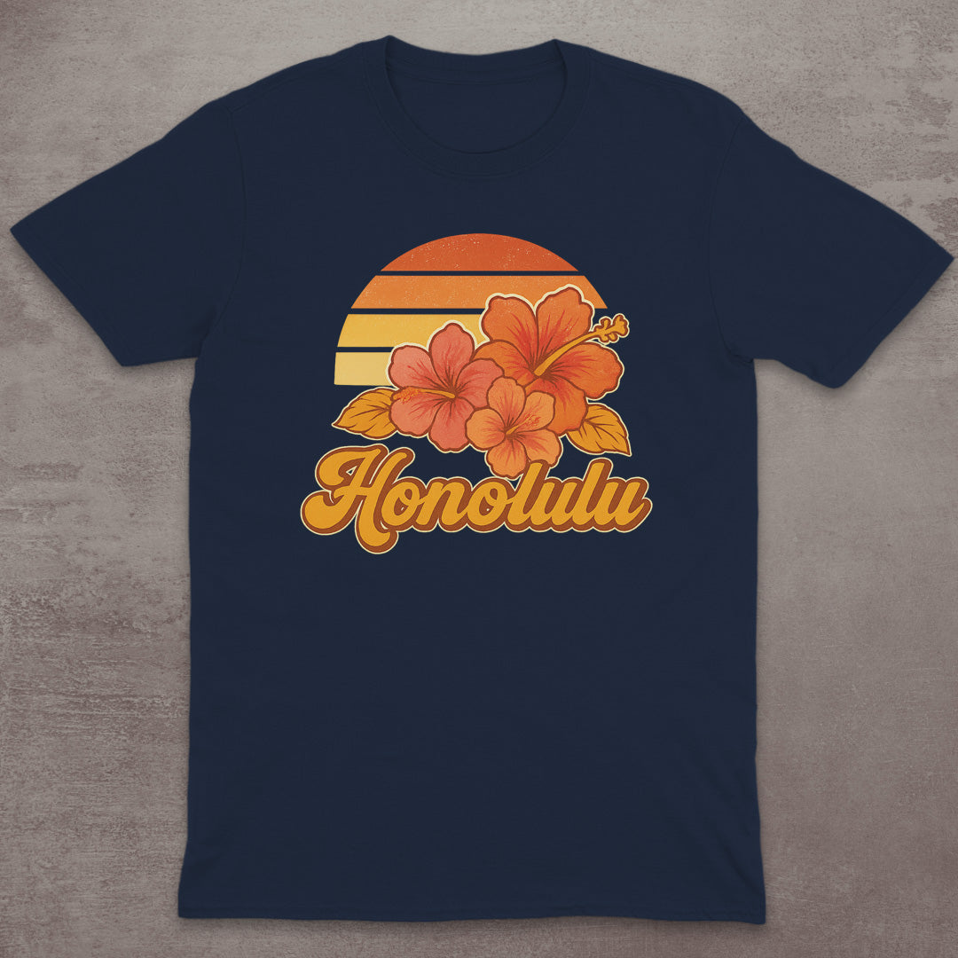Honolulu Hibiscus Sunset T-Shirt