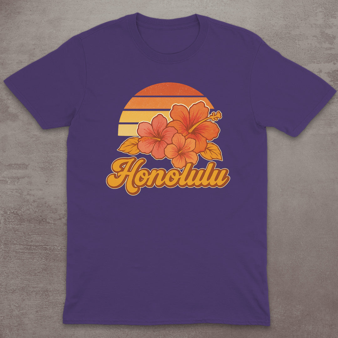 Honolulu Hibiscus Sunset T-Shirt