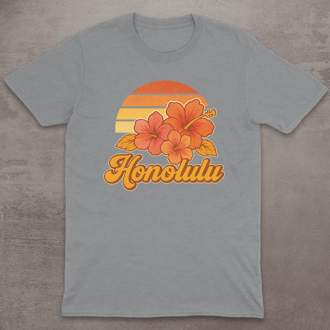 Honolulu Hibiscus Sunset T-Shirt