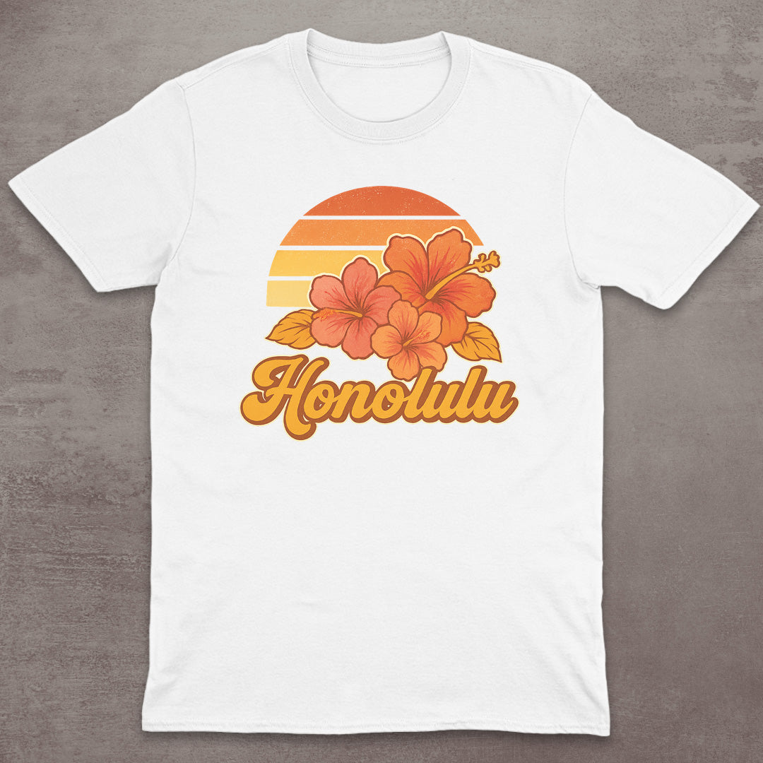 Honolulu Hibiscus Sunset T-Shirt