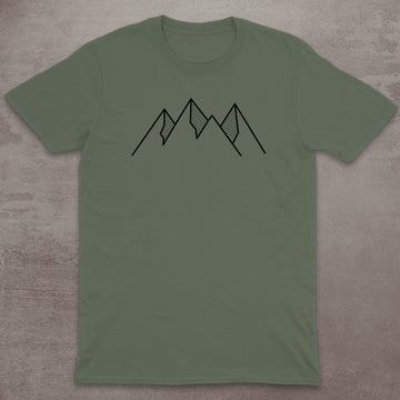 Abstract Peaks Line Art T-Shirt