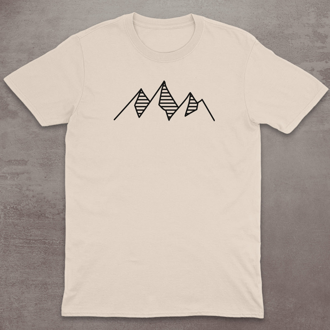 Striped Minimal Mountains T-Shirt