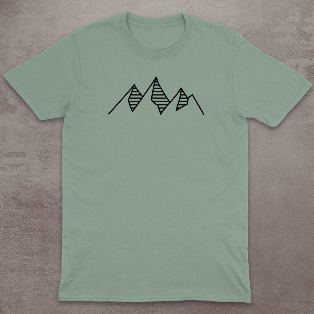 Striped Minimal Mountains T-Shirt