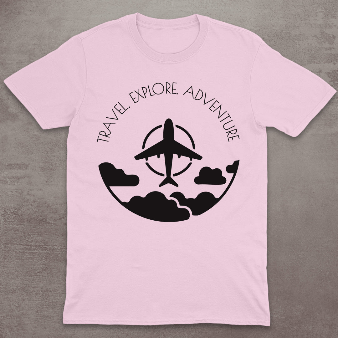 Travel Explore Adventure Airplane T-Shirt