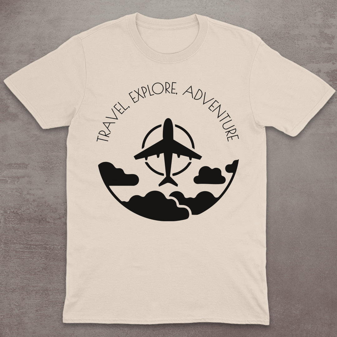 Travel Explore Adventure Airplane T-Shirt