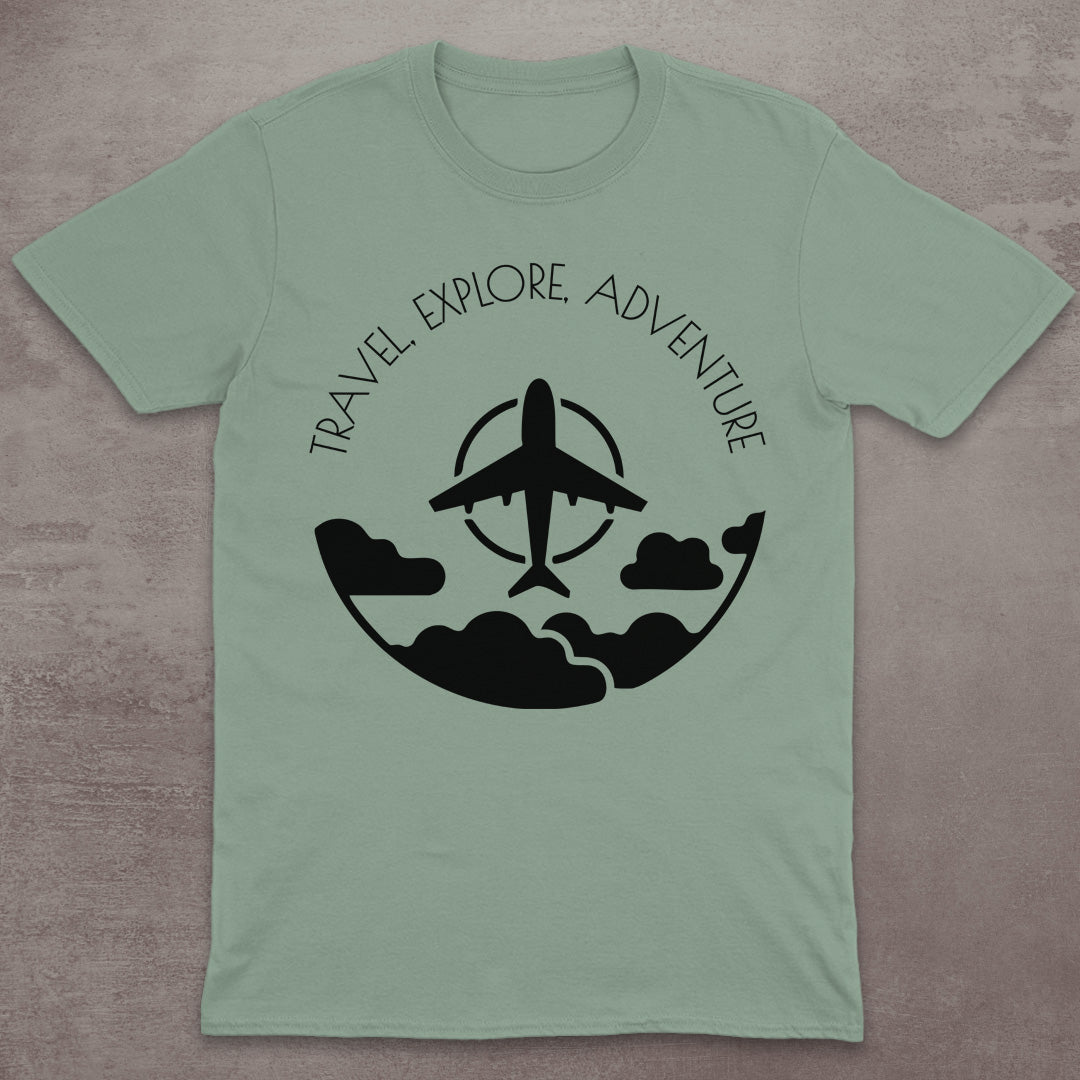 Travel Explore Adventure Airplane T-Shirt