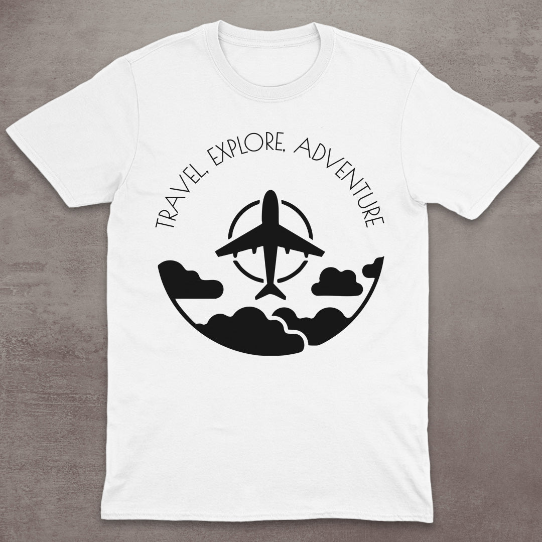 Travel Explore Adventure Airplane T-Shirt