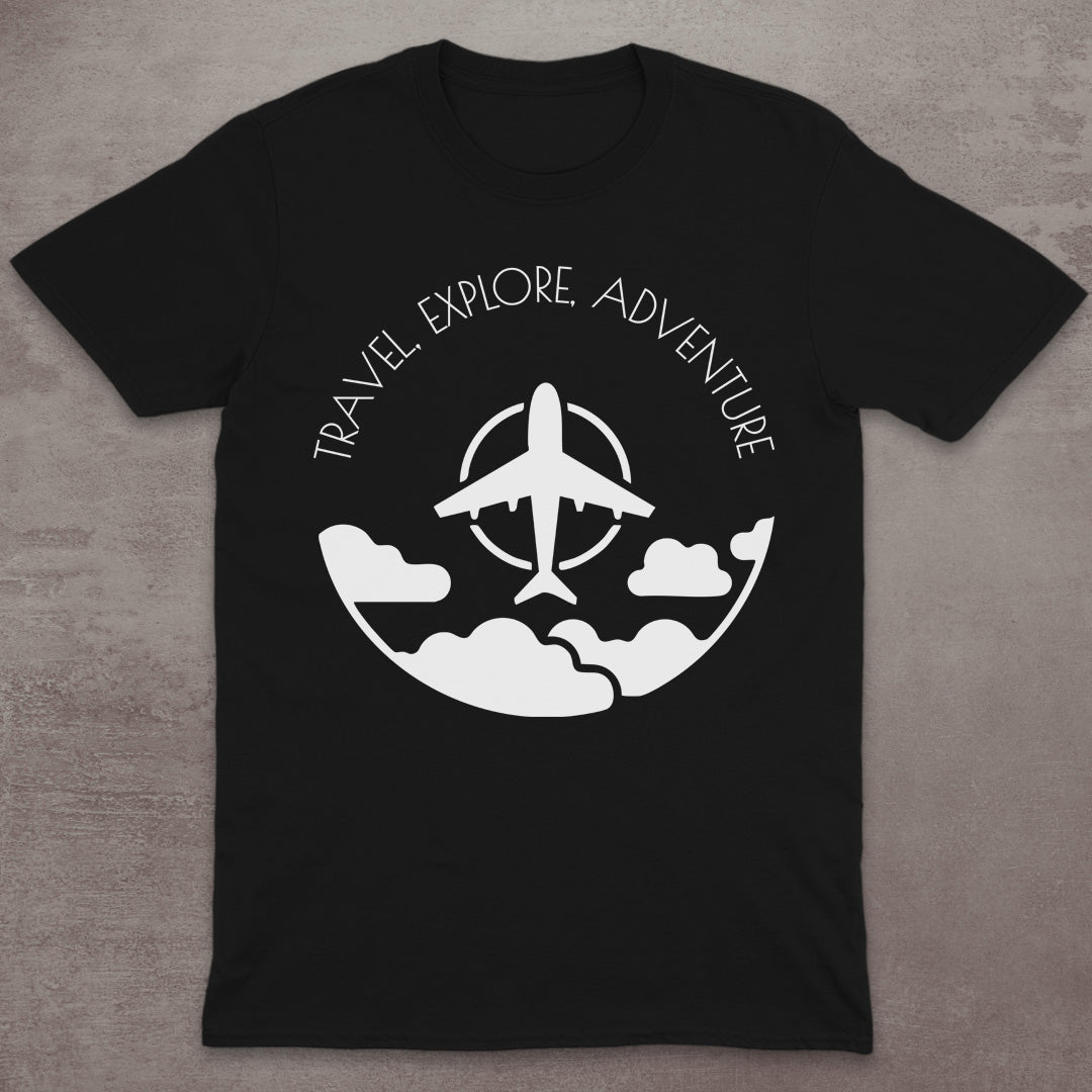Travel Explore Adventure Airplane T-Shirt