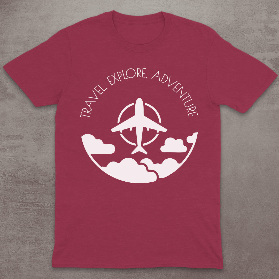 Travel Explore Adventure Airplane T-Shirt
