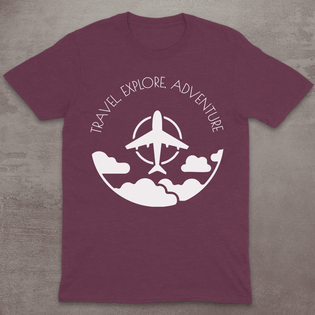 Travel Explore Adventure Airplane T-Shirt