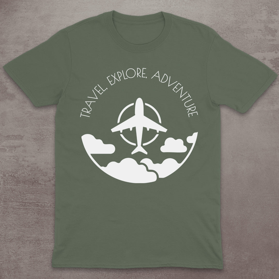 Travel Explore Adventure Airplane T-Shirt