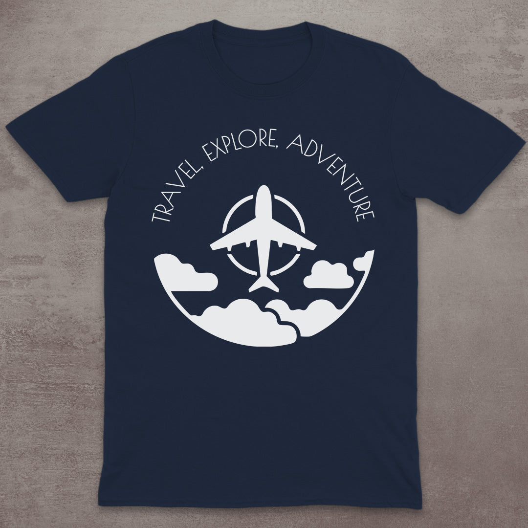 Travel Explore Adventure Airplane T-Shirt
