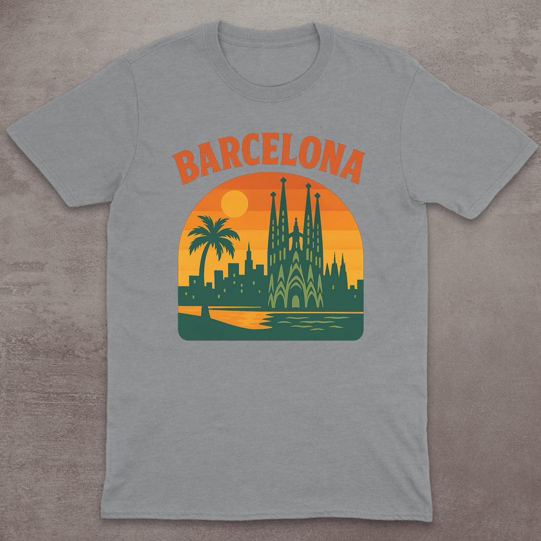 Barcelona Retro Sunset T-Shirt
