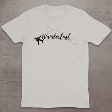 Wanderlust Airplane Script T-Shirt