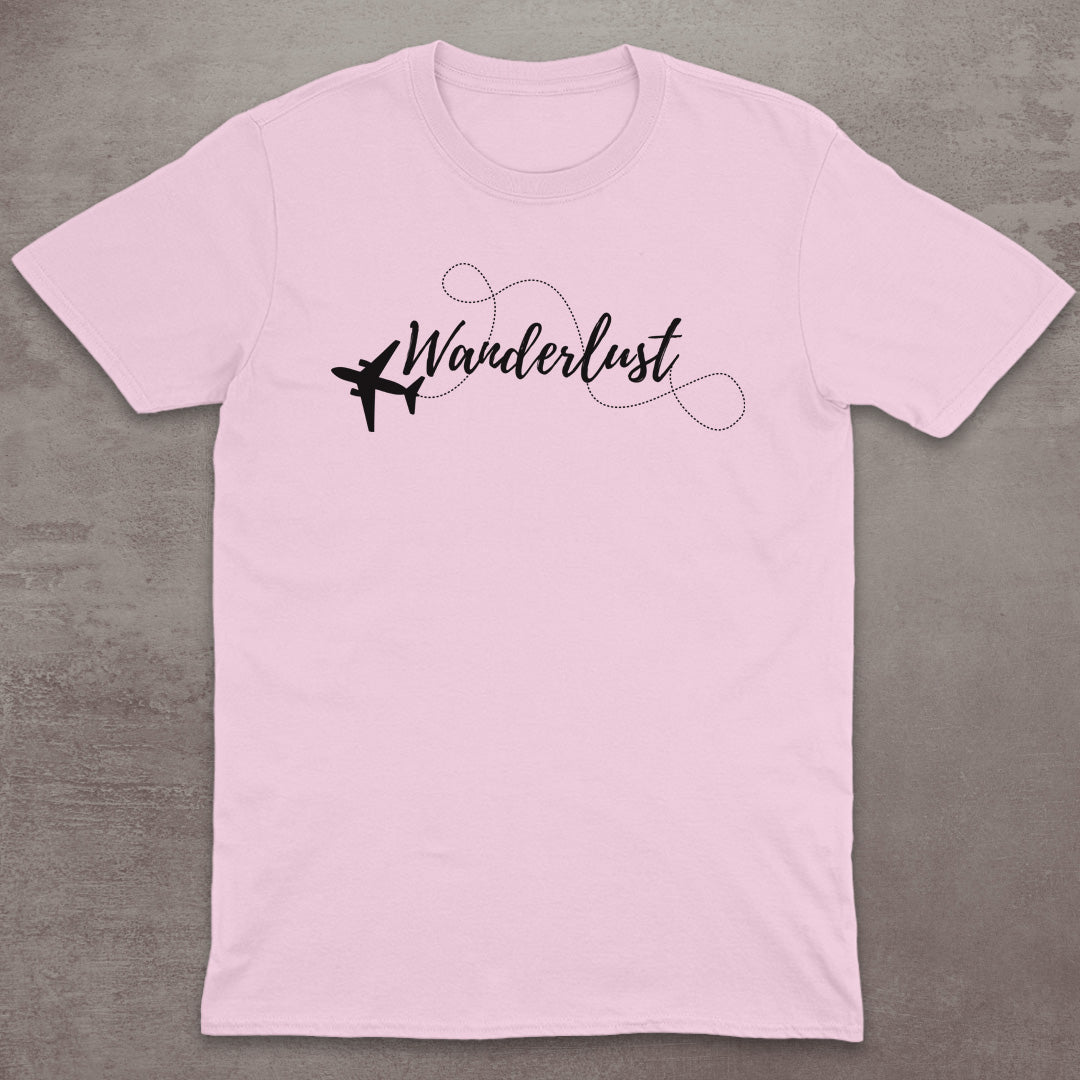 Wanderlust Airplane Script T-Shirt