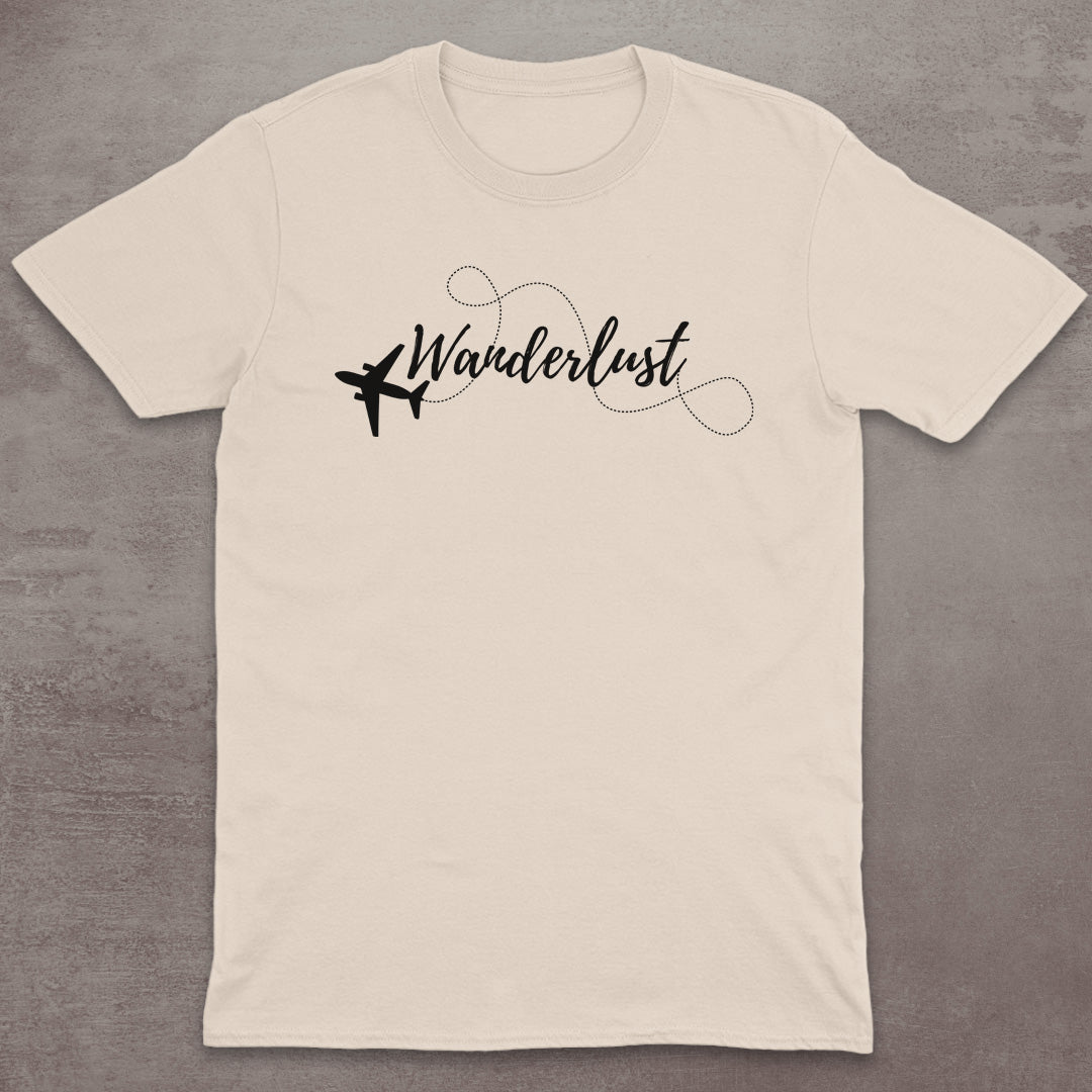 Wanderlust Airplane Script T-Shirt