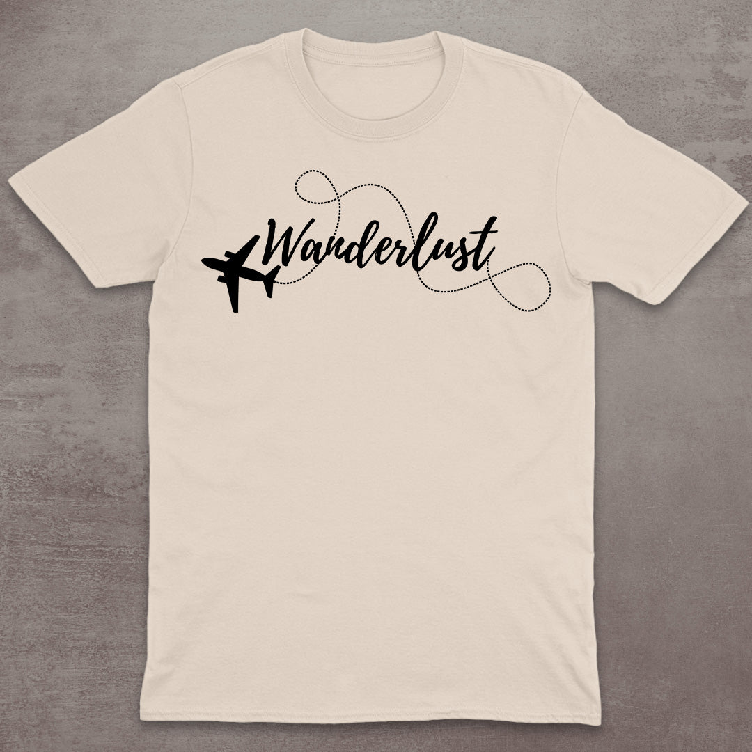 Wanderlust Airplane Script T-Shirt