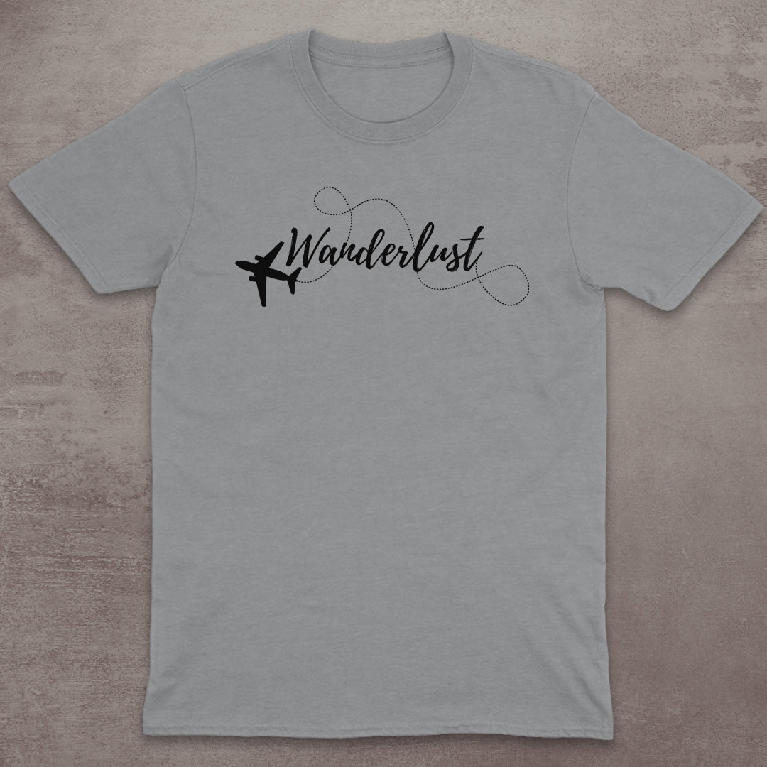 Wanderlust Airplane Script T-Shirt