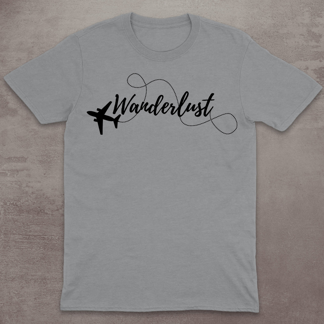 Wanderlust Airplane Script T-Shirt